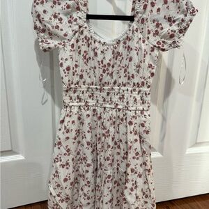 Hollister White and Red Floral Kids Dress
